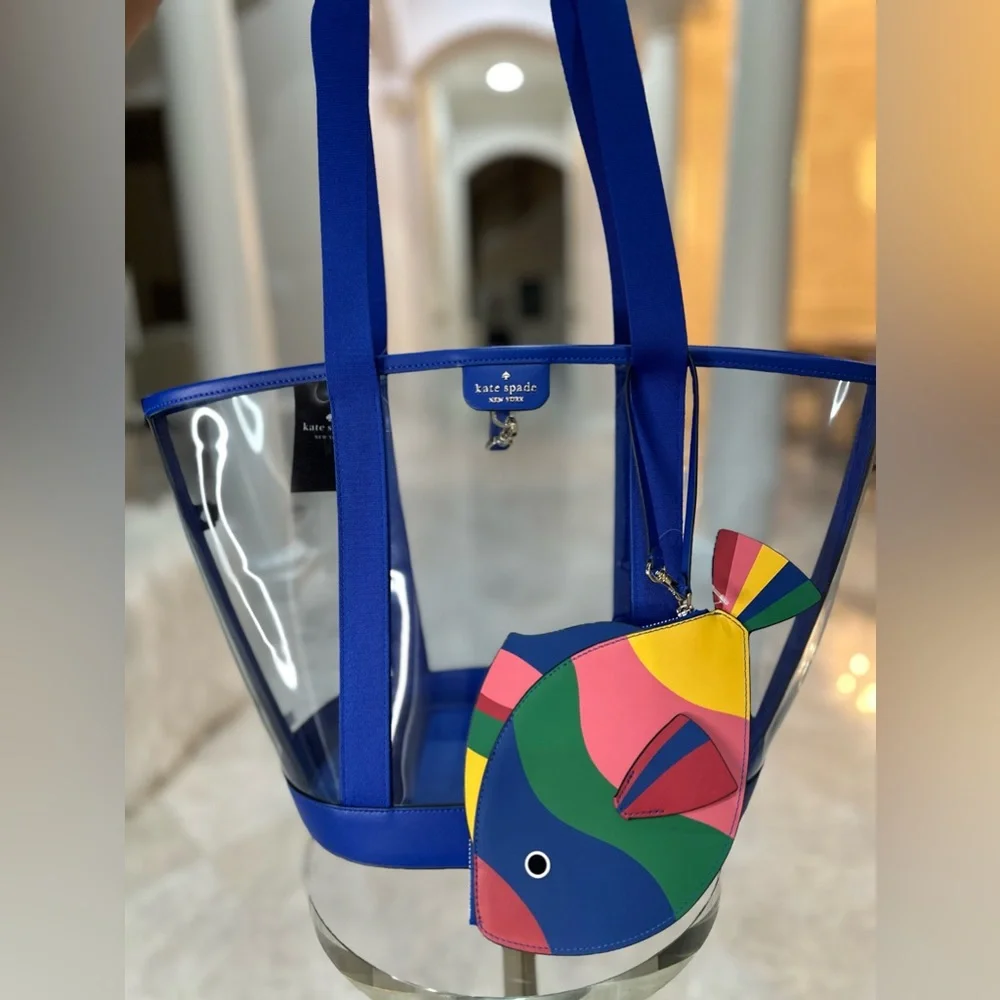 NWT Kate Spade What A Catch Top Handle Clear Fish Tote - Picture 6 of 10
